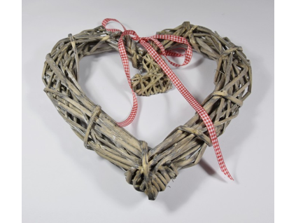 Srdce 30 x 30 cm, sivé