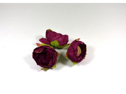 Pivónie hlavy Tm.cyklámen 8cm, S/12
