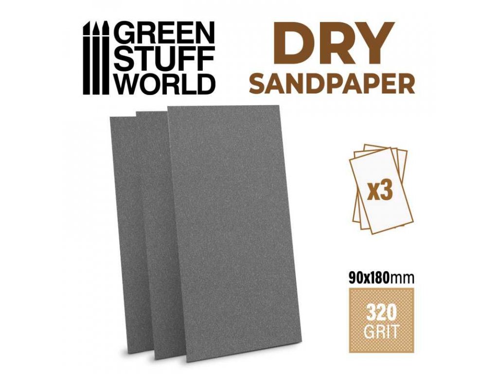 sandpaper 180x90mm dry 320 grit