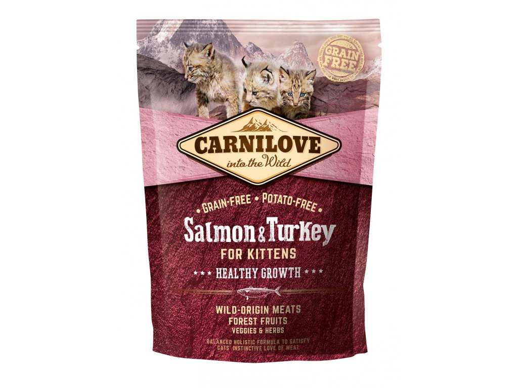 6639 carnilove cat grain free salmon turkey kittens healthy growth 400g