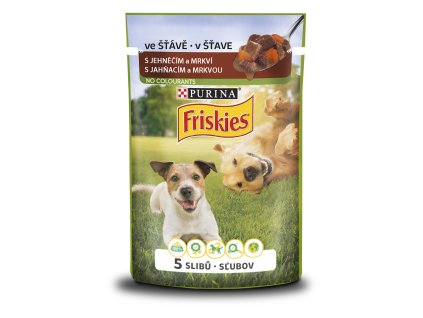 5301 kapsicka friskies pes adult jehneci a mrkev ve stave 100g