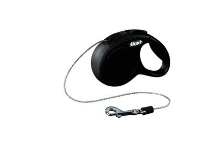 Flexi New Classic M snura 5m/20kg cerna