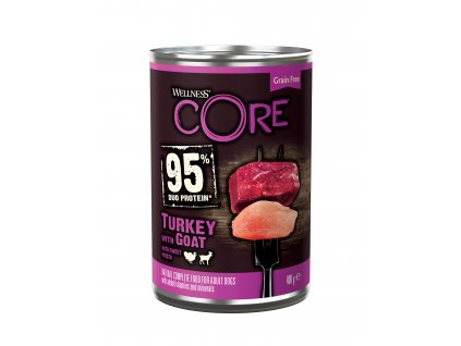 Konzerva Wellness CORE 95 Dog krocan a koza 400g