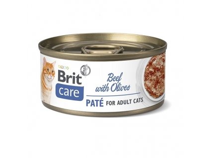 19776 konzerva brit care cat beef pate with olives 70g
