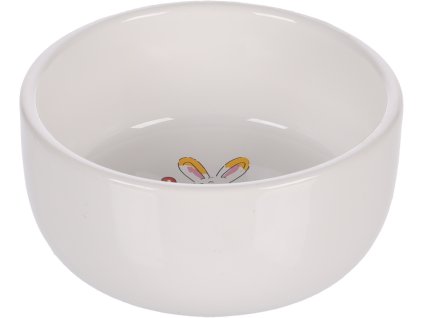 FLAMINGO miska pre hlodavcov ZIPPY RABBIT CERAMIC ROUND biela 11,5Xx1,5x5,3cm 325ml
