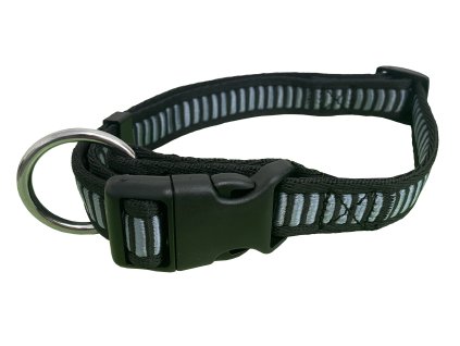 HUHUBAMBOO obojok ŽEBŘÍK popruhový 38-60cm, sivý