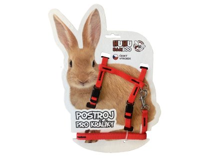 HUHUBAMBOO set postroj + vôdzka KRÁLÍK, červený