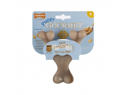 Nylabone hračka Gourmet Puppy Wishbone príchuť arašidové maslo S