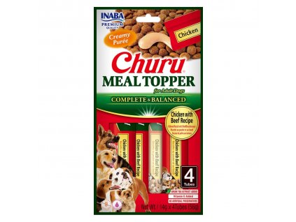 Churu Dog Meal Topper kura s hovädzím 4x14 g