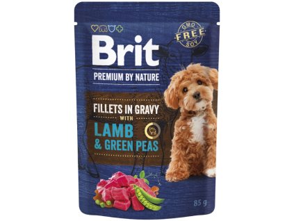 Brit Premium by Nature Fillets in Gravy with Lamb&Green Peas kapsička pre psov 85g