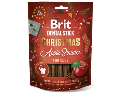 Brit vianočná dentálna maškrta pre psov Apple Strudel 7ks