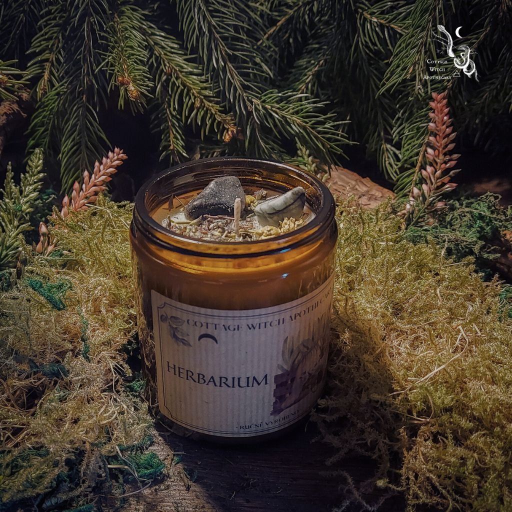rituální svíčka herbarium