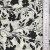 Dekorační látka s lycrou Černé tulipány na bílé