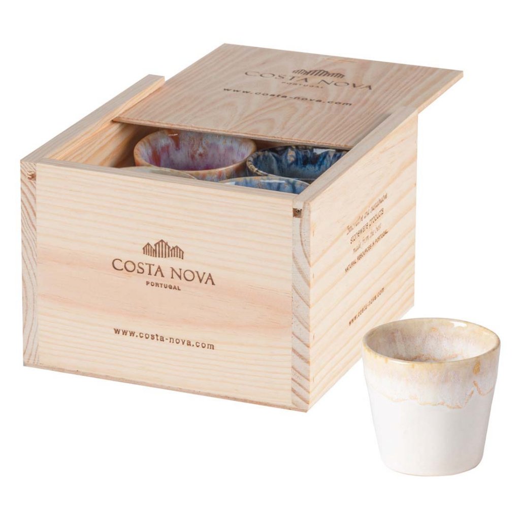 Costa Nova dreveny darkovy box na espresso hrnky