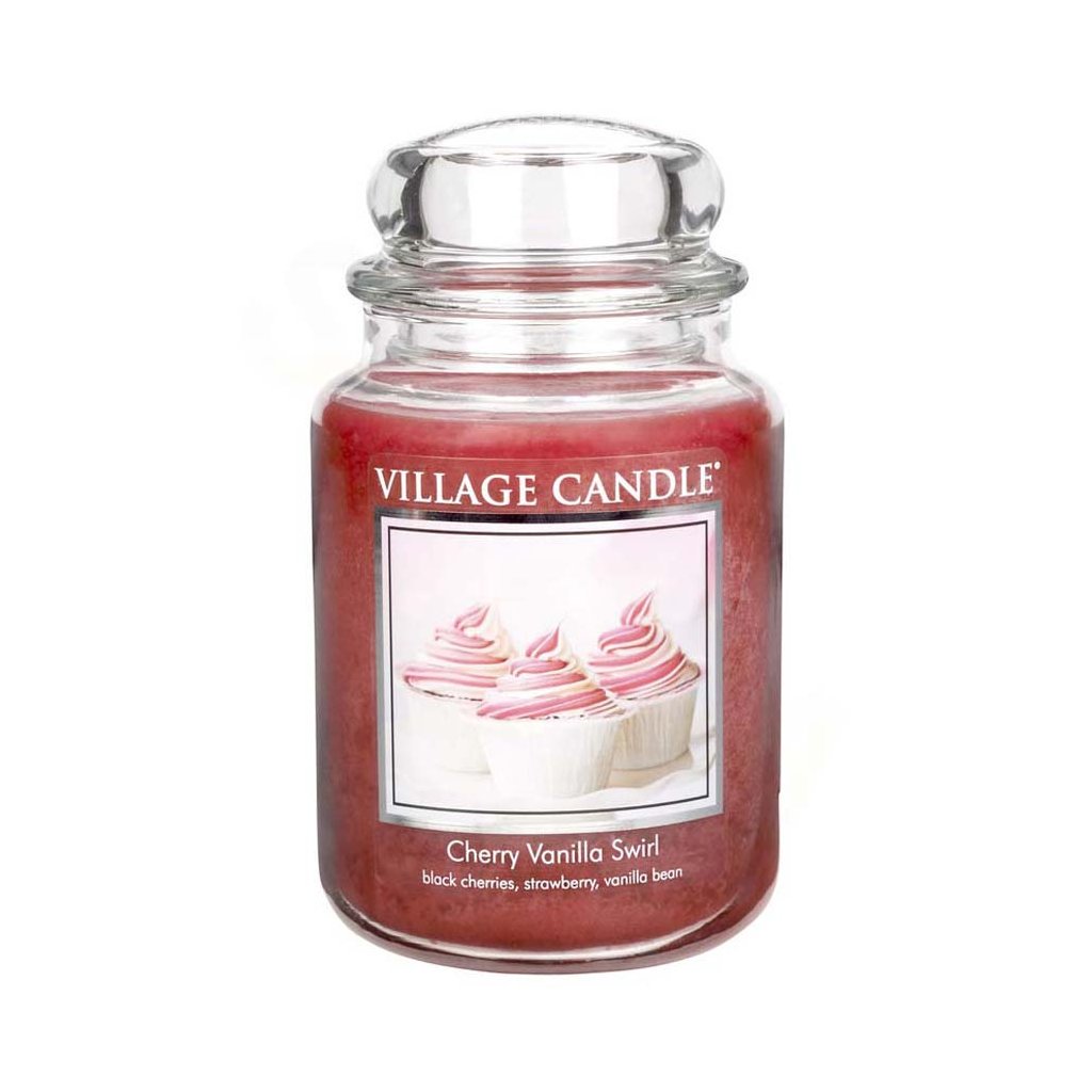 village candle cherry vanilla swirl svicka velka 1