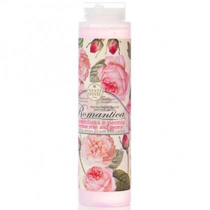 Nesti Dante - přírodní sprchový gel Romantica, Růže s pivoňkou 300 ml