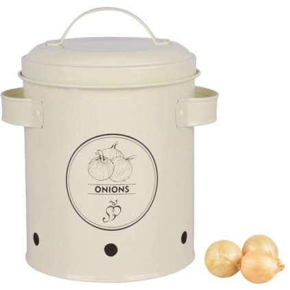 Esschert Design - plechová dóza na cibuli, krémová