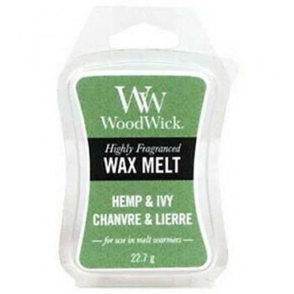 WoodWick - vonný vosk Hemp & Ivy (Konopí a břečťan) 23g