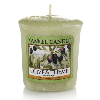 Yankee Candle - votivní svíčka Olive & Thyme (Olivy a tymián) 49g