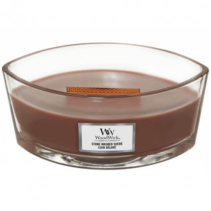 WoodWick - vonná svíčka Stone Washed Suede (Sepraný semiš) 453g