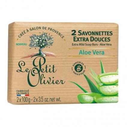 le petit olivier mydlo aloe vera 2x100g