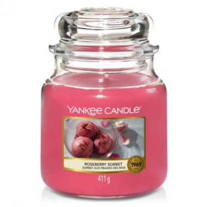 Yankee Candle - vonná svíčka Roseberry Sorbet (Růžový sorbet) 411g