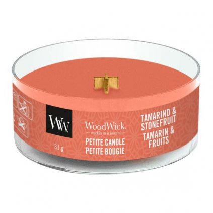 WoodWick - vonná svíčka Petite, Tamarind & Stonefruit (Tamarind a peckovice) 31g