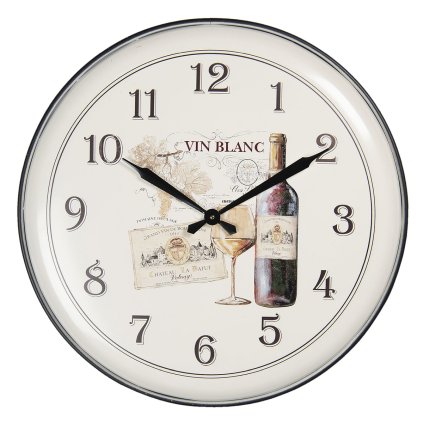 Nástěnné smaltované hodiny Vin Blanc, 62 cm