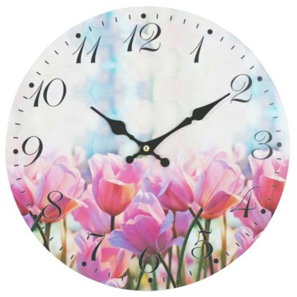 Nástěnné hodiny Tulipány, 34 cm