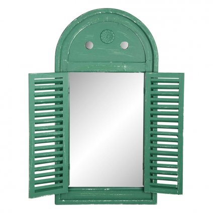 esschert design zrcadlo ve tvaru okenice zelene