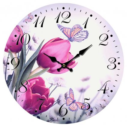 hodiny tulipany 34cm