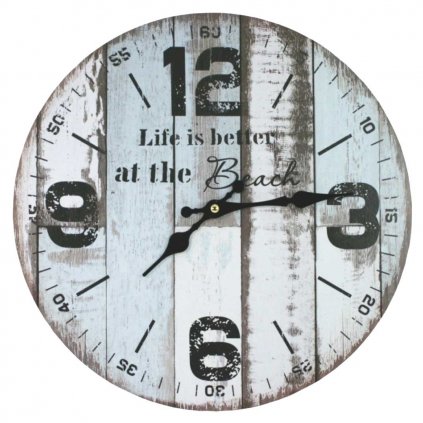 hodiny beach modrobile 34cm