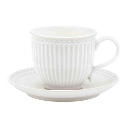 Green Gate - porcelánový šálek s podšálkem Alice White 200 ml