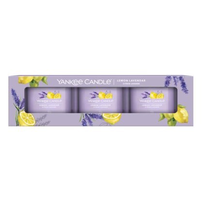 yankee candle lemon lavender darkova sada svicky ve skle