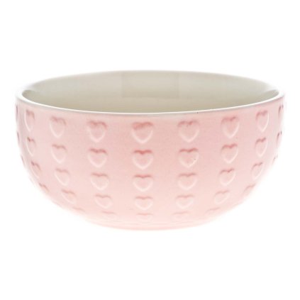 Porcelánová miska se srdíčky, růžová