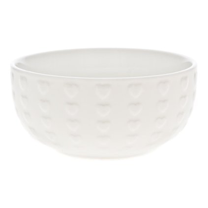Porcelánová miska se srdíčky, bílá