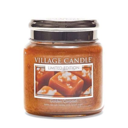 village candle golden caramel svicka stredni 1