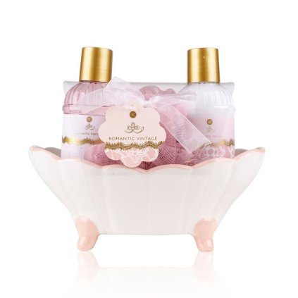 Koupelový set Romantic Vintage v keramické vaně, dárková sada