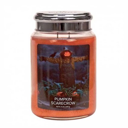 vonna svicka pumpkin scarecrow village candle velka