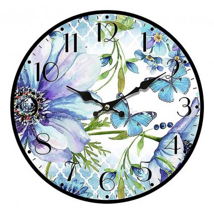 nastenne hodiny s kvetinovym motivem ha1689