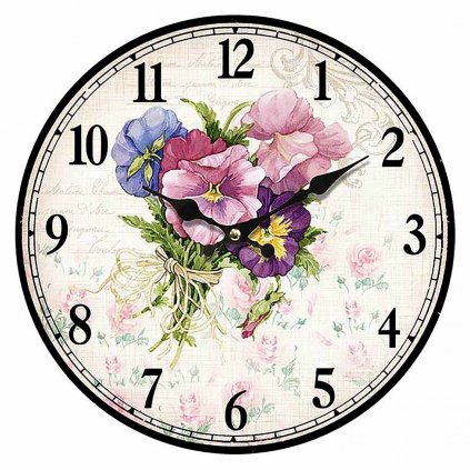 nastenne hodiny s kvetinami 34 cm