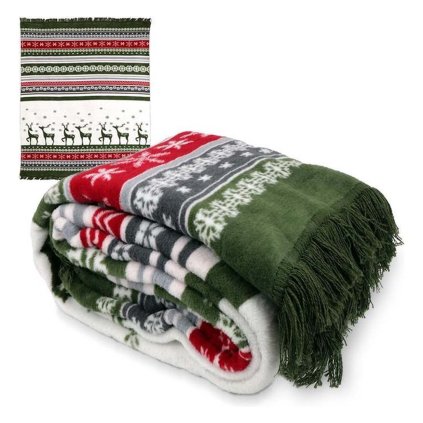 vanocni deka pled rudolf green unique living 150 200 cm