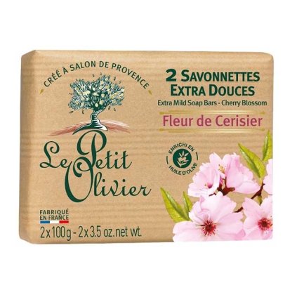 le petit olivier mydlo tresnovy kvet 2x100g
