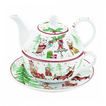 easy life porcelanova konvicka s hrnkem christmas gang 350 ml 1