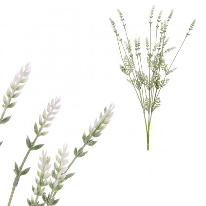 Svazek umělé levandule, bílá 62 cm