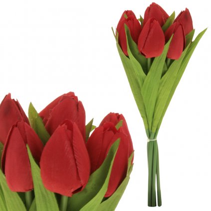 Puget tulipánů, 7 květů, barva červená
