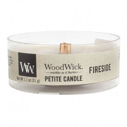 WoodWick - vonná svíčka Petite, Fireside (Oheň v krbu) 31g