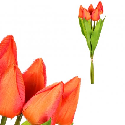 Tulipány v pugetu, barva oranžová