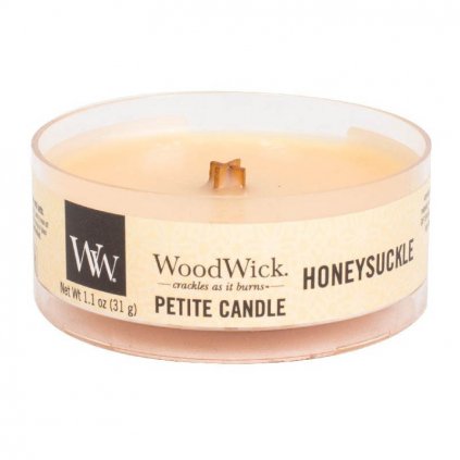 WoodWick - vonná svíčka Petite, Honeysuckle (Zimolez & jasmín) 31g