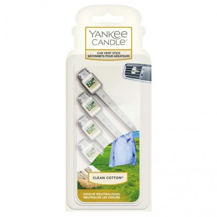 Yankee Candle - vůně do auta, kolíčky Clean Cotton 4 ks